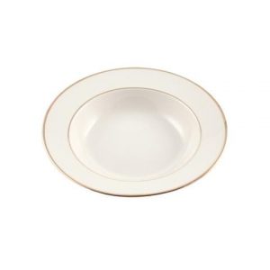 Gold trimmed soup or pasta bowl dishware rentals - New Berlin & Delafield