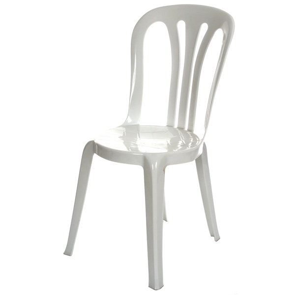 White plastic bistro chair rentals - New Berlin & Delafield