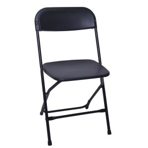 Black vinyl folding chair rentals near Milwaukee