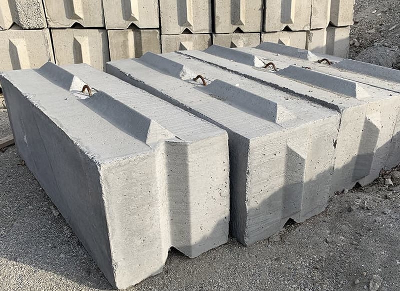 Jumbo concrete blocks for rent from New Berlin & Delafield